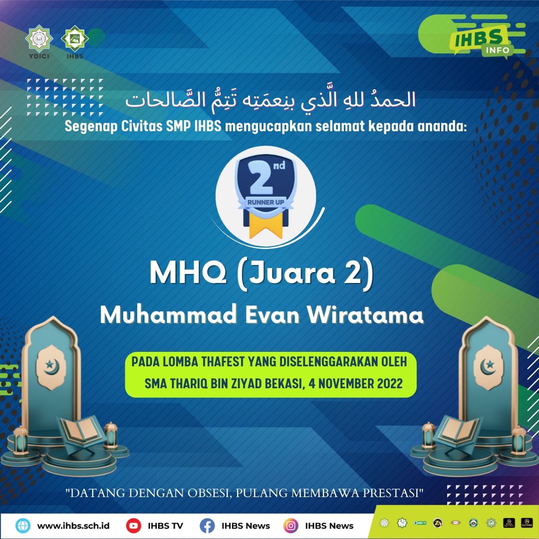 SMP IHBS Putra Juara MHQ pada lomba THAFEST