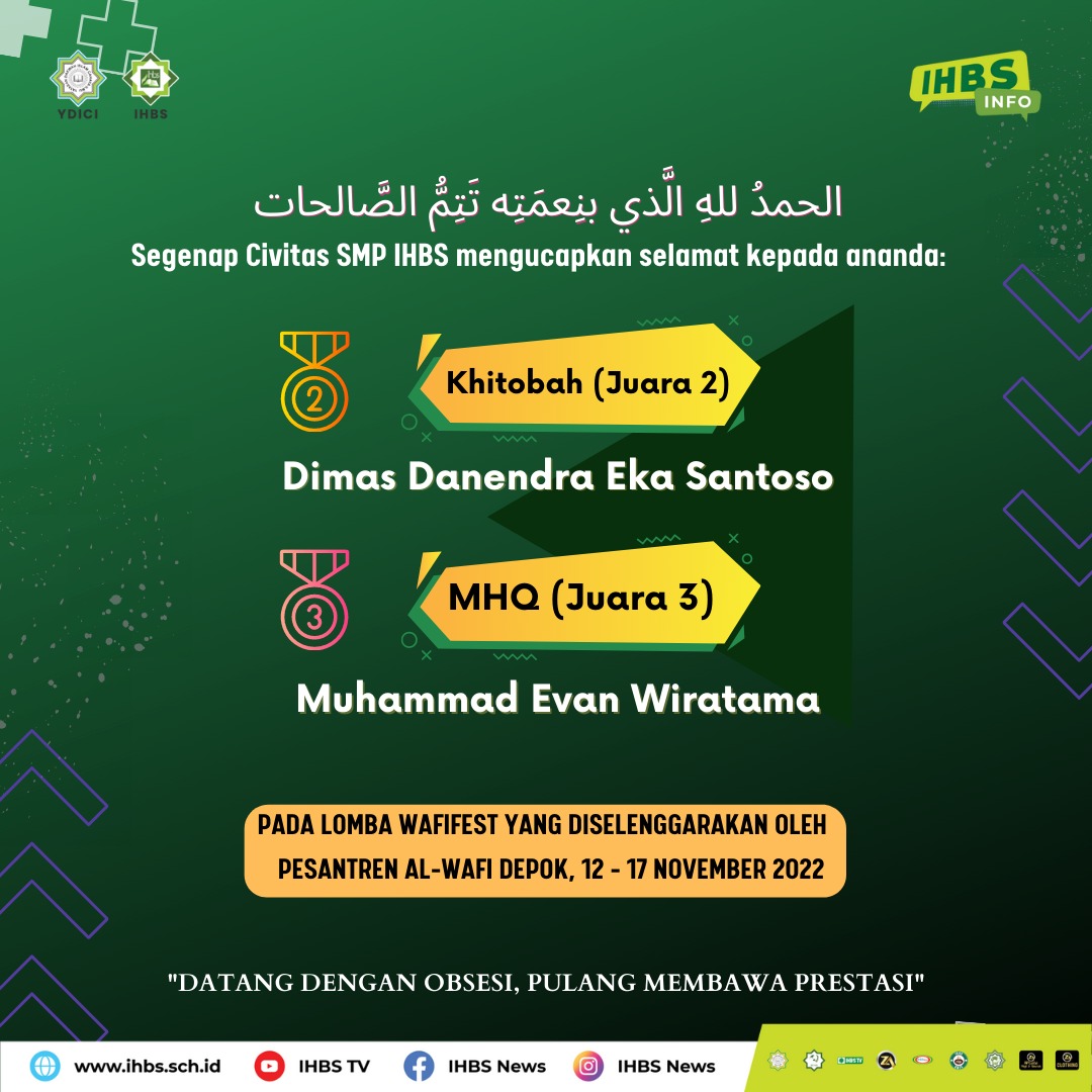 SMP IHBS Putra Juara Khitobah Bahasa Arab