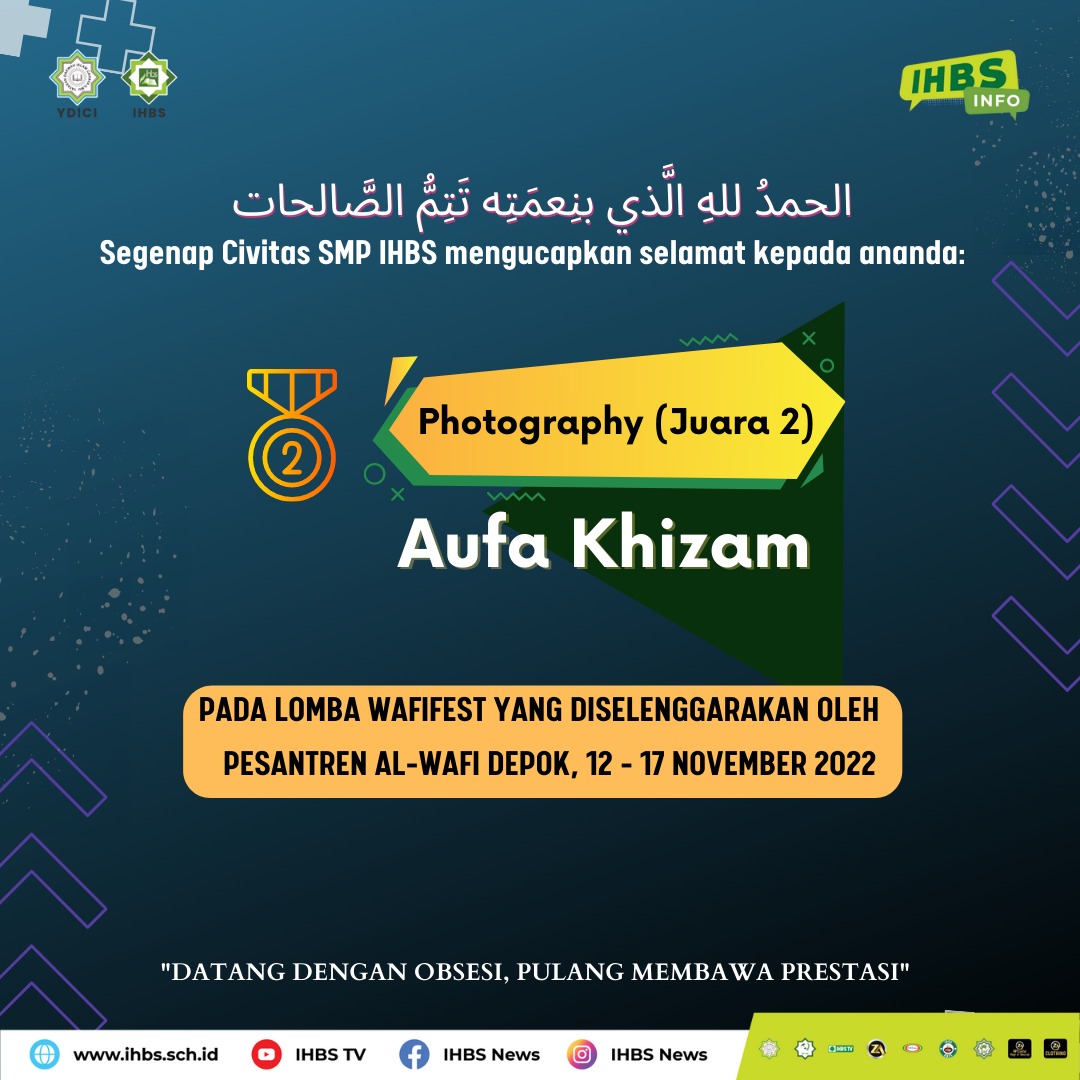 SMP IHBS Putra Juara Photography Di Ajang Lomba WAFIFEST