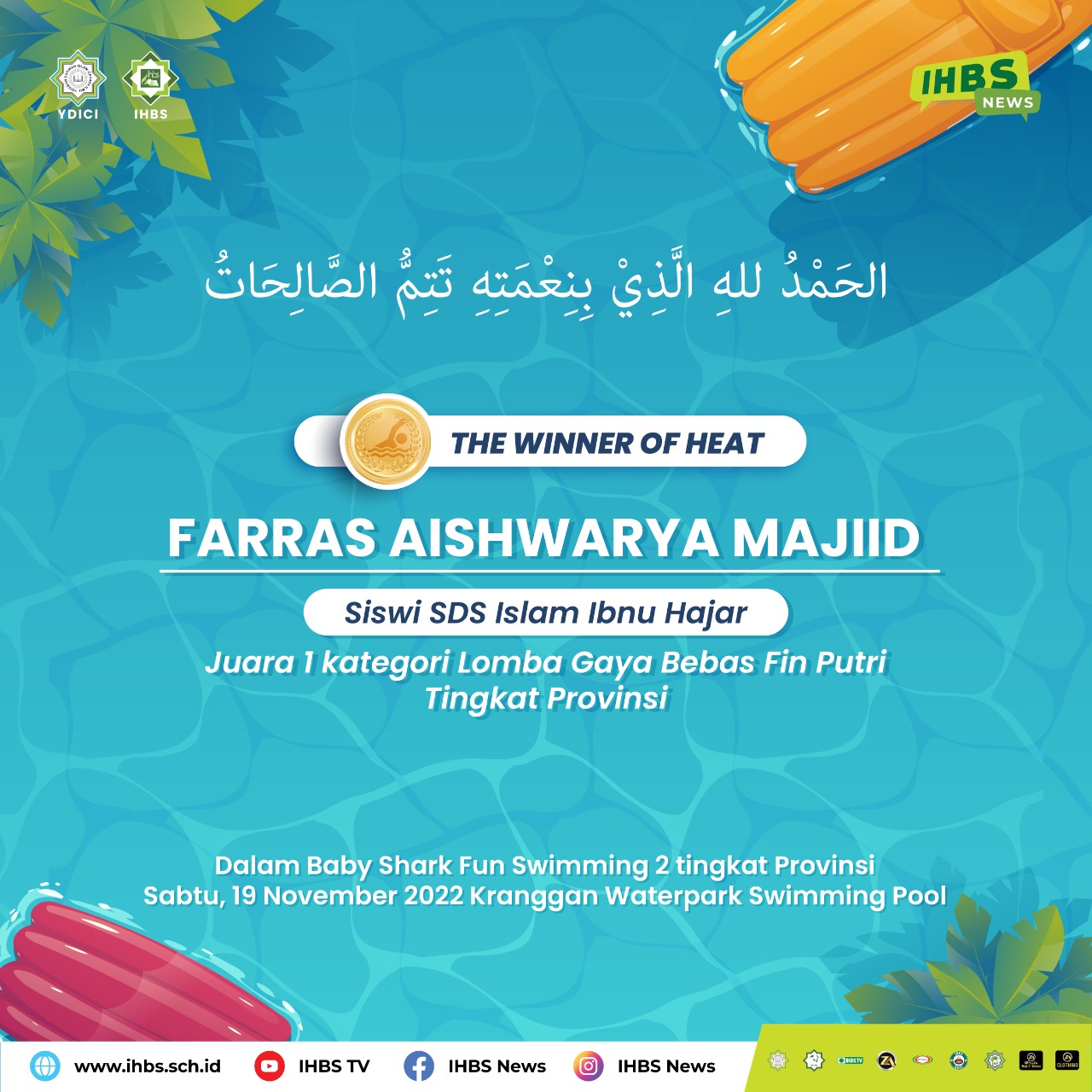 SDS Ibnu Hajar Juara Lomba Fin Putri Di Bekasi