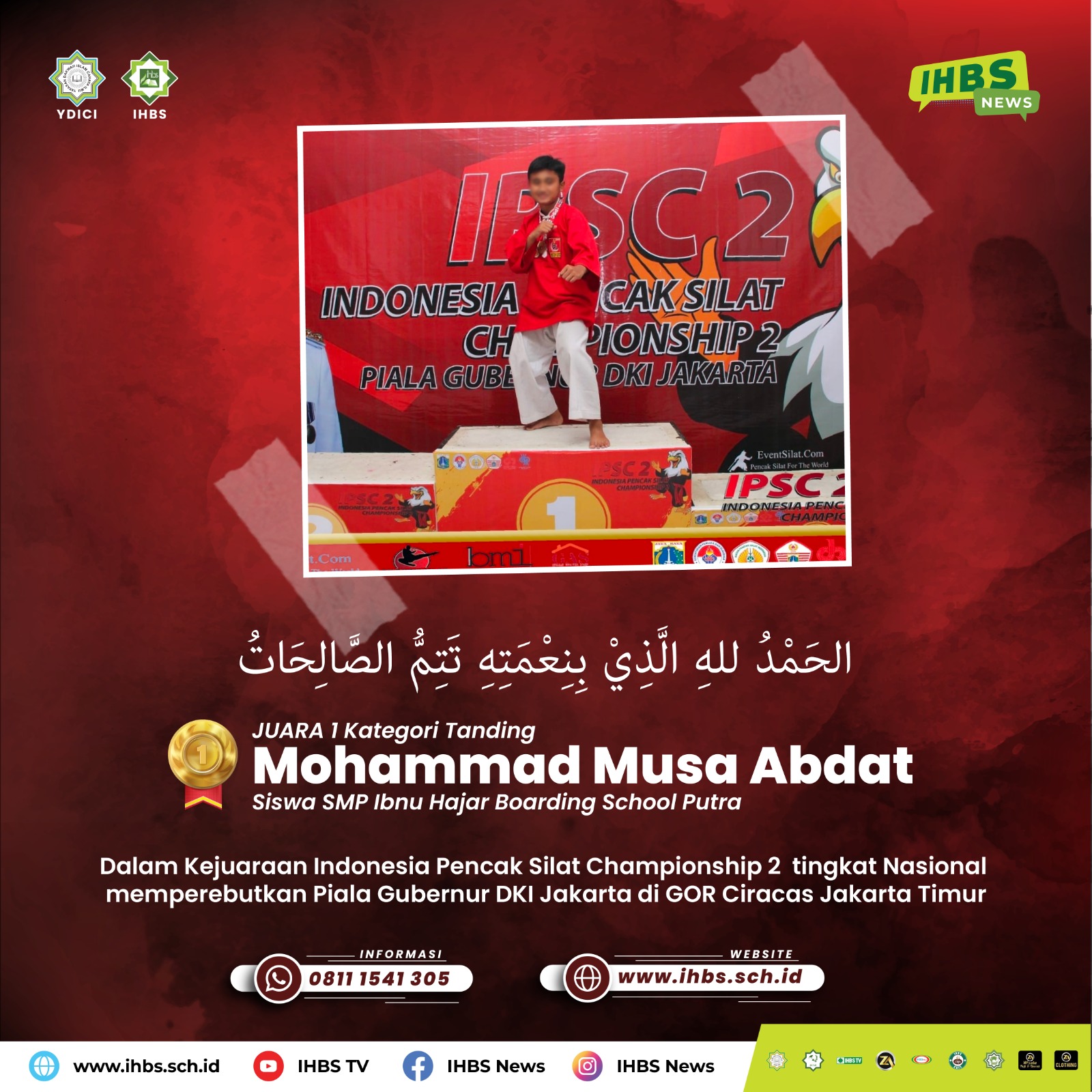 Tangguh Dan Berprestasi Lagi, Mohammad Musa Abdat Juara Pencak Silat Di GOR Ciracas Jaktim